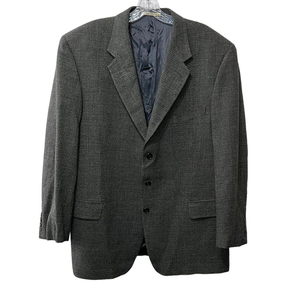 Men's Joseph Abboud 3 Button Tweed Tan/Brown Wool Blazer Size 44R